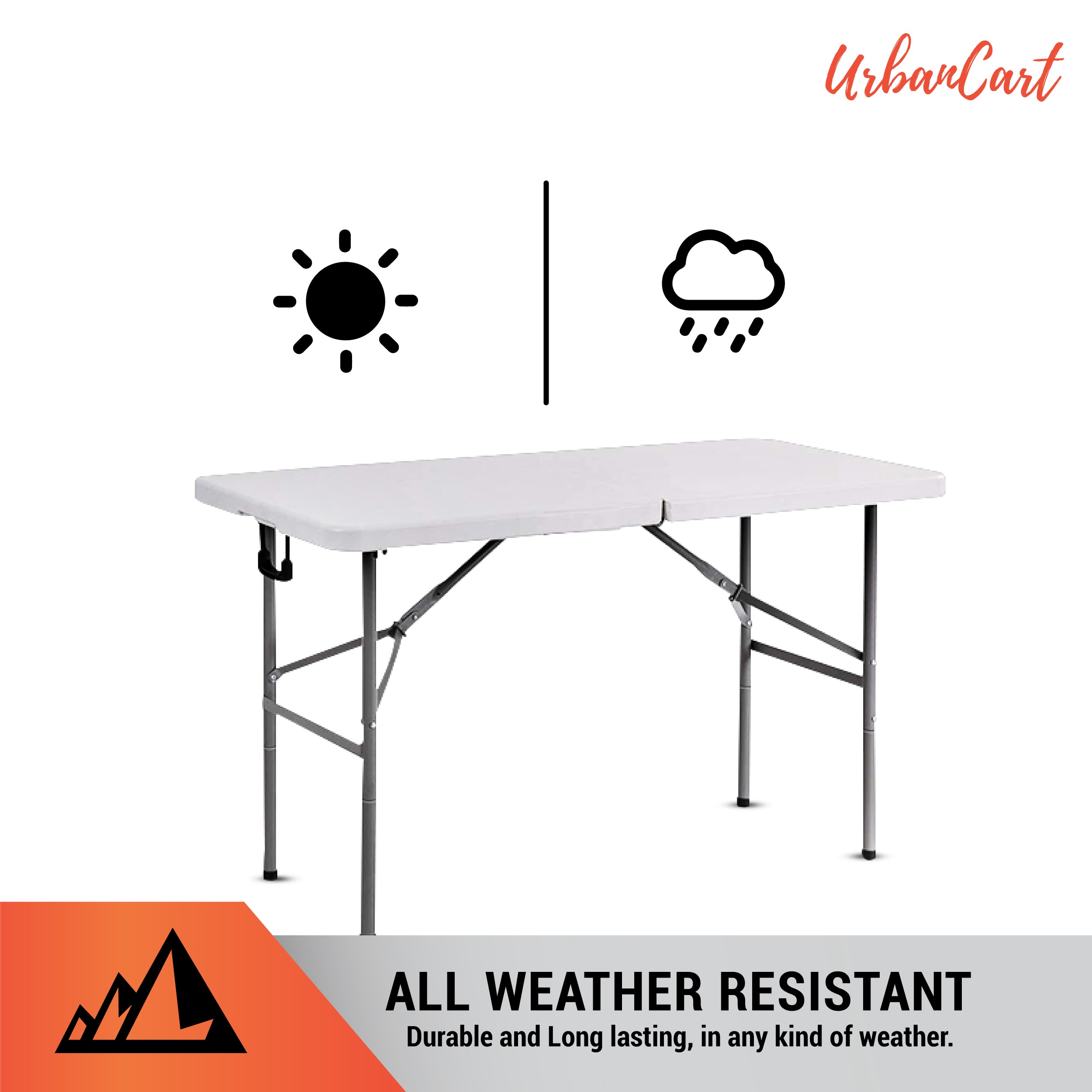 Buy 1.2m White Portable Folding HDPE Picnic Table UrbanCart