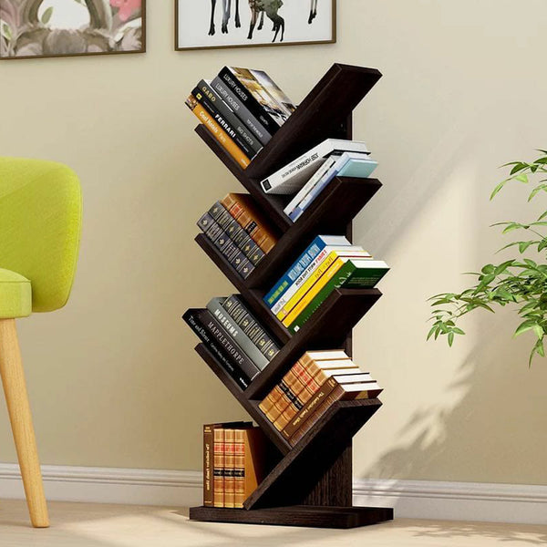 7 Tier Tree Bookshelf / Rack Organizer  - Black CABINET + BOOKSHELF urbancart.in