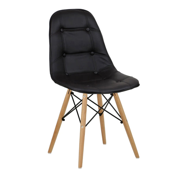 DSW Padded Backrest Dining Chair - Black Chair urbancart.in
