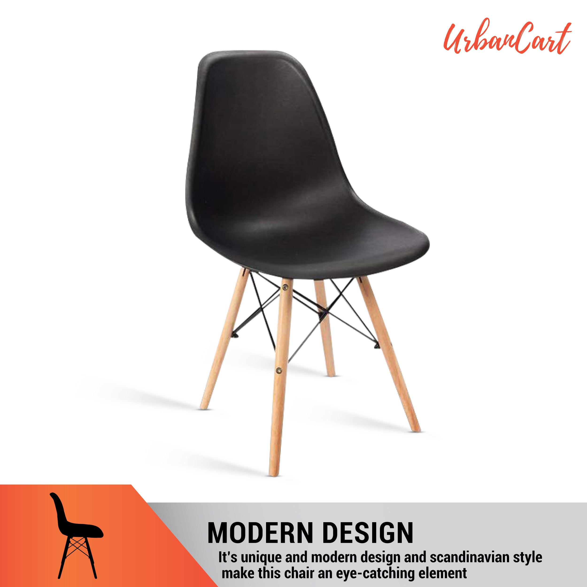 DSW Eames Replica Chair - Black Chair urbancart.in