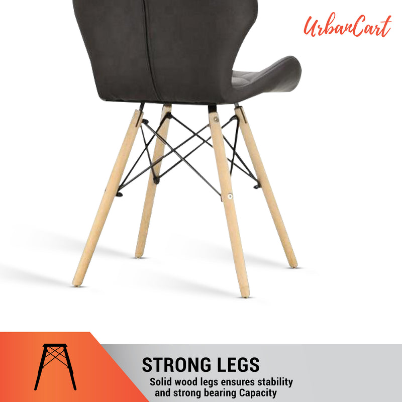 Diamond Leather Upholstered Dining Chair - Black Chair urbancart.in