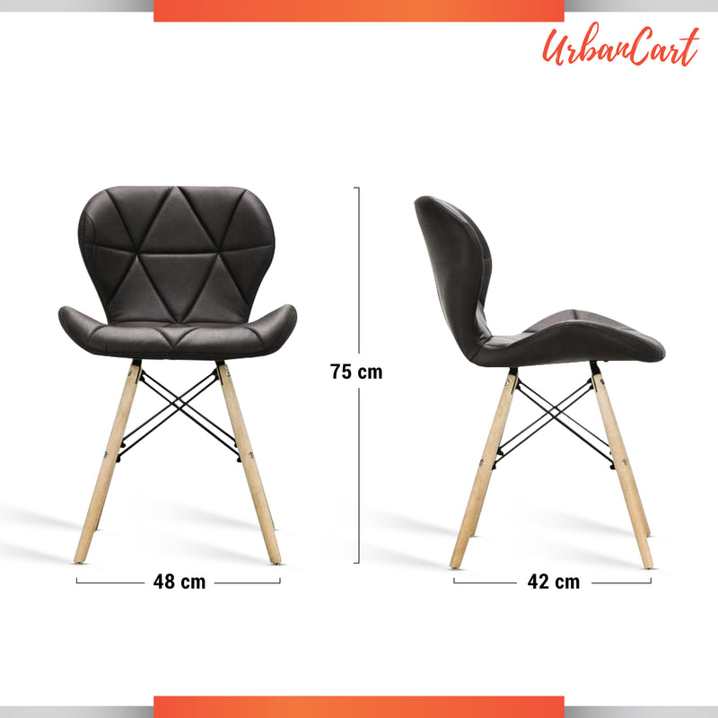 Diamond Leather Upholstered Dining Chair - Black Chair urbancart.in