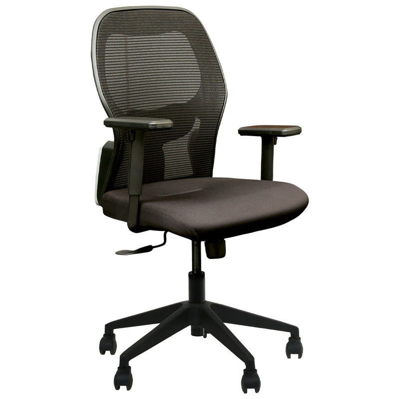 Kingston Armrest Office Workstation Chair with Nylon Base - Black