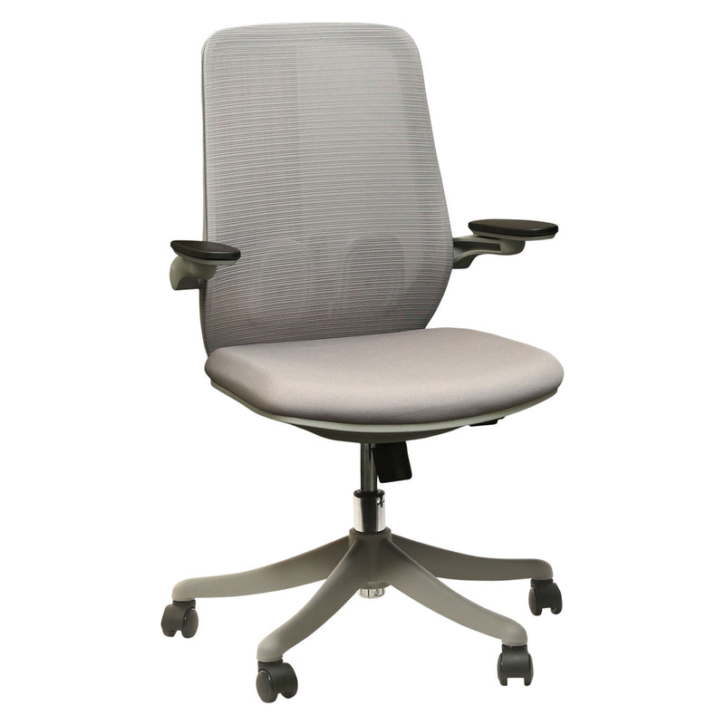 Madison Mid Back 2D Workstation Swivel Chair with Nylon Base - Grey