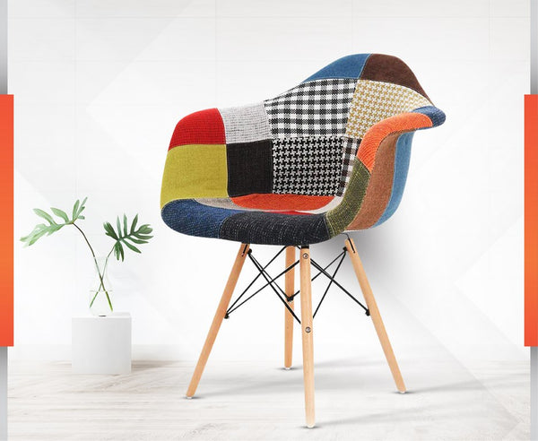 Armrest Patchwork Lounge Chair - Multicolor Chair urbancart.in