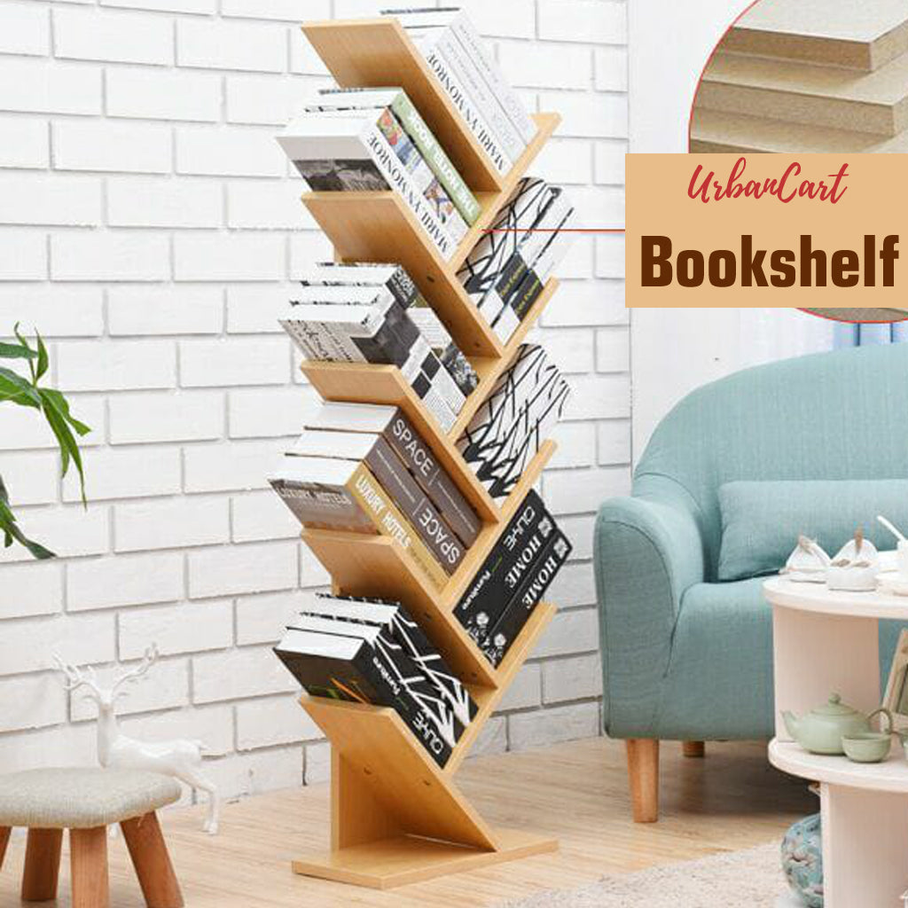 9 Tier Tree Bookshelf / Rack Organizer  - Brown CABINET + BOOKSHELF urbancart.in