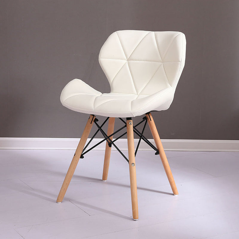 Diamond Leather Upholstered Dining Chair - White Chair urbancart.in