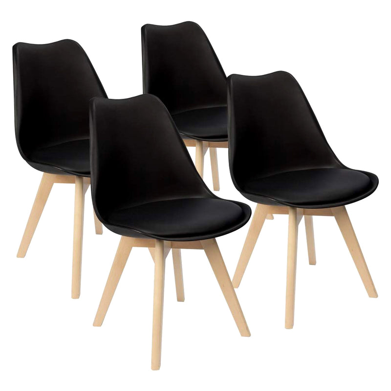 Classic Dining Chair With Cushioned Seat - Black Chair urbancart.in