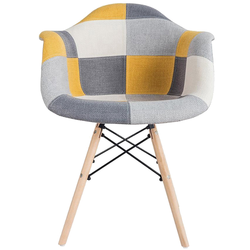Armrest Patchwork Lounge Chair - Yellow Chair urbancart.in