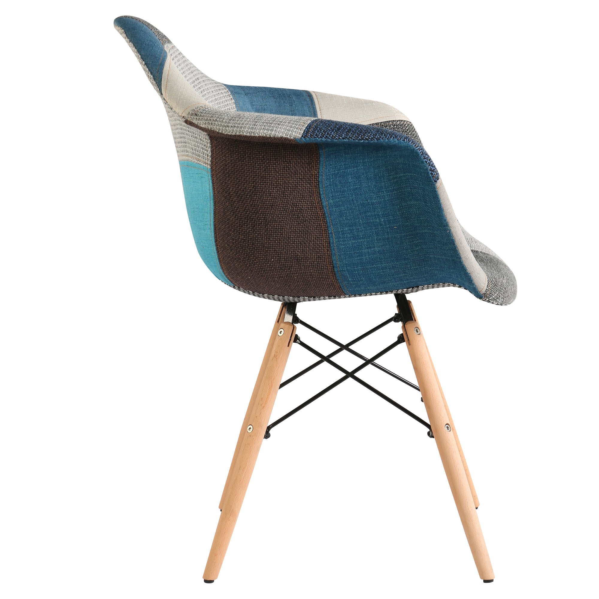 Armrest Patchwork Lounge Chair - Blue Chair urbancart.in