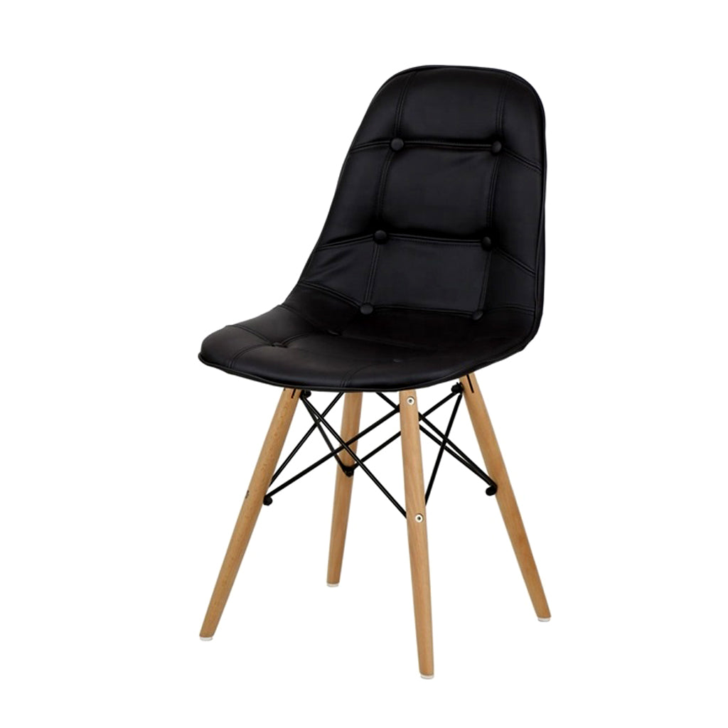 DSW Padded Backrest Dining Chair - Black Chair urbancart.in