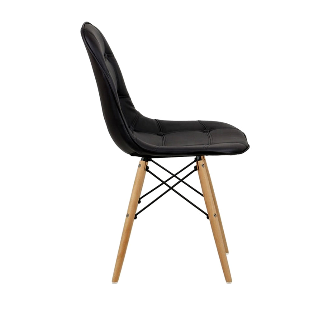 DSW Padded Backrest Dining Chair - Black Chair urbancart.in