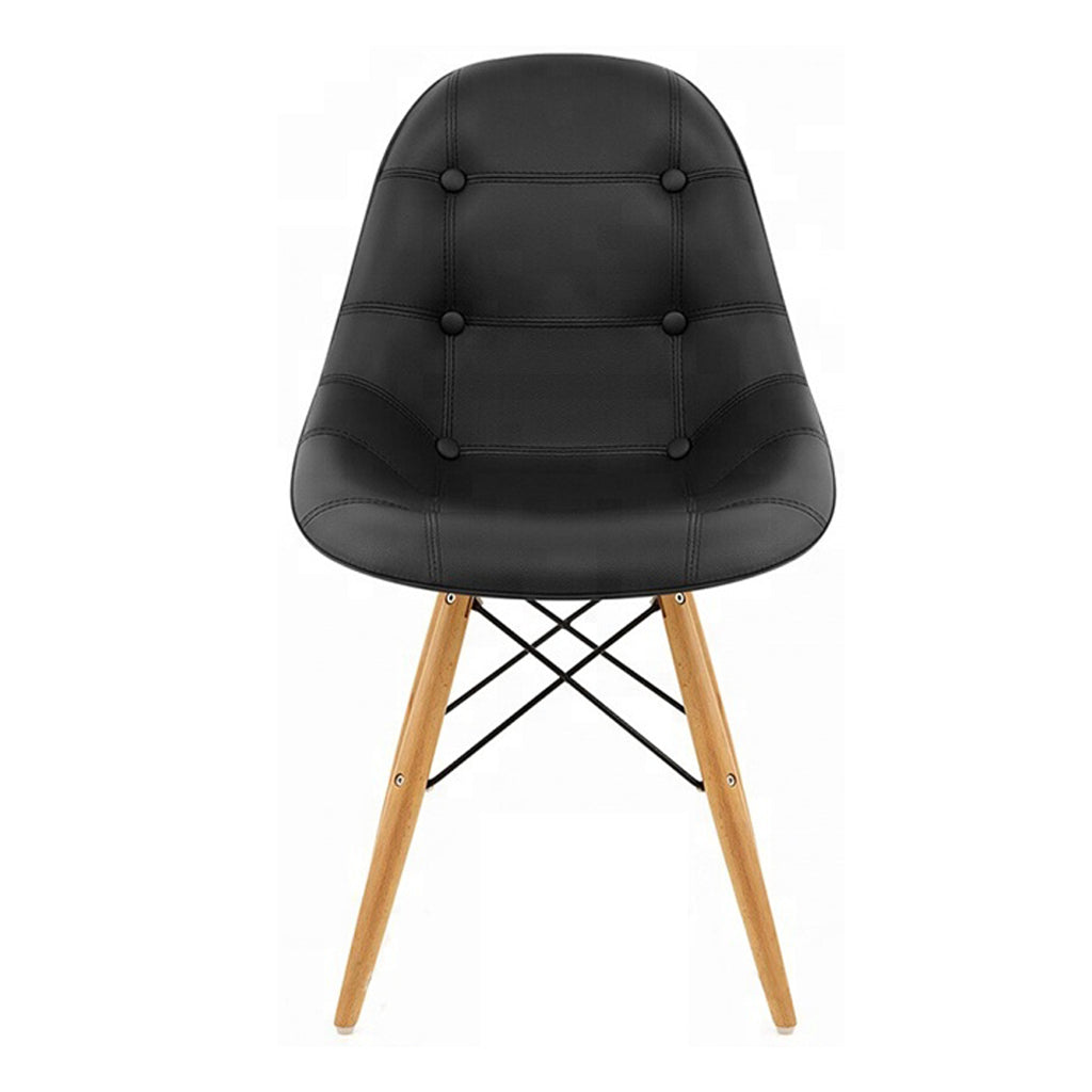 DSW Padded Backrest Dining Chair - Black Chair urbancart.in