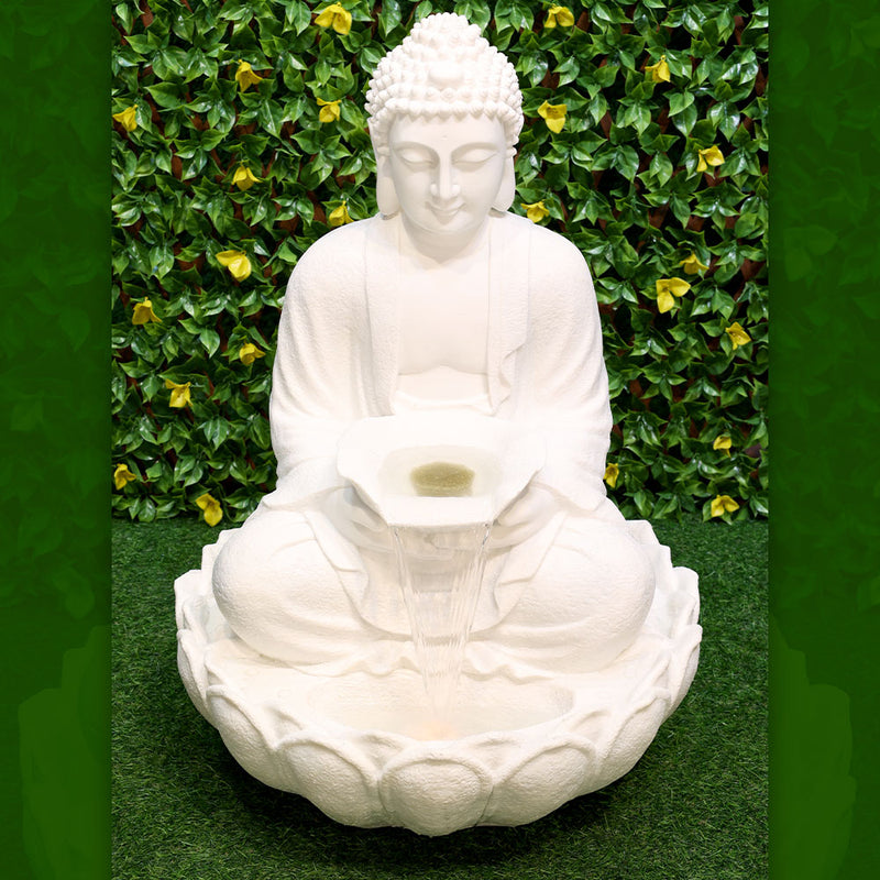 White Buddha Offering Water Fountain