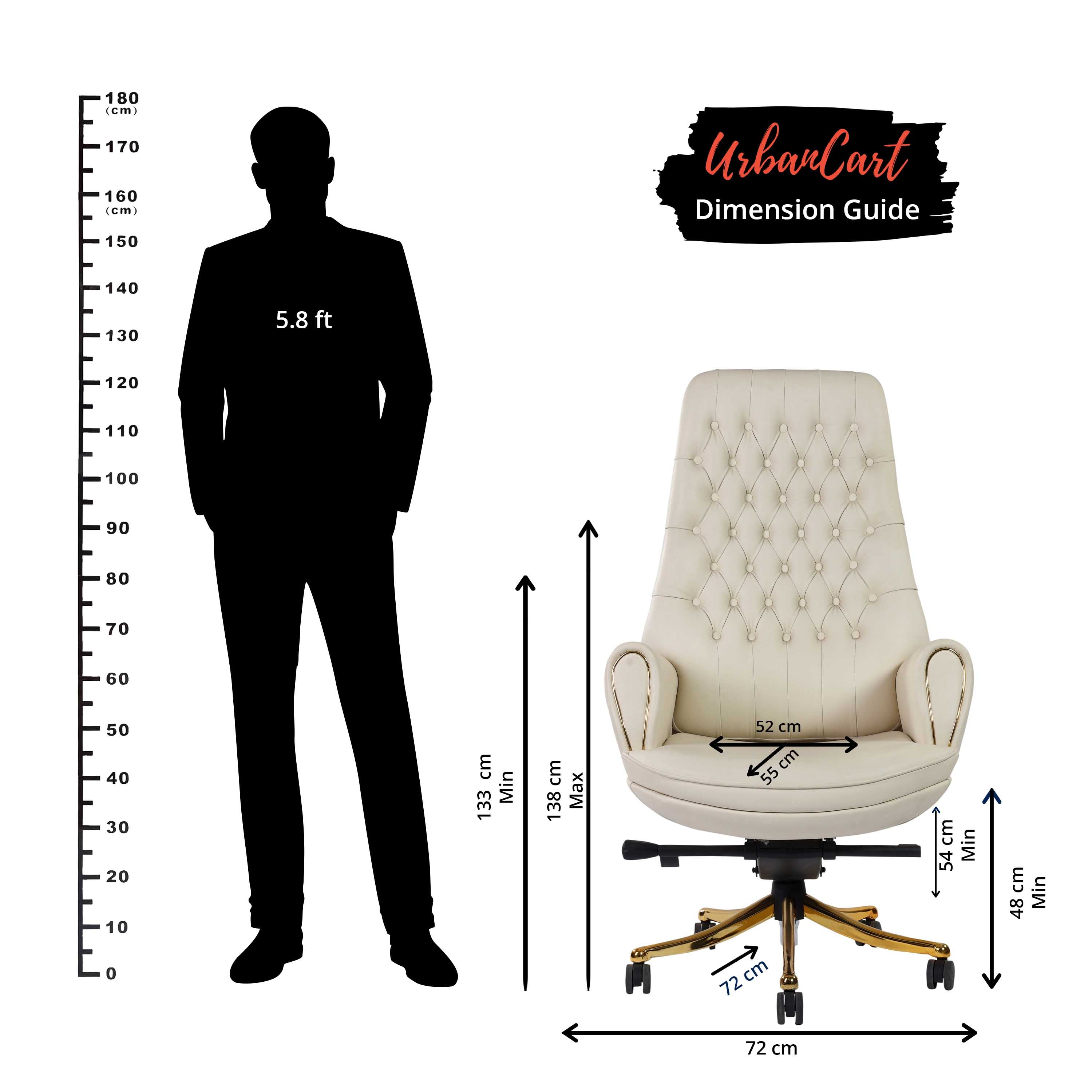 Draper Executive Boss Chair with PVC Leather and Aluminium Base