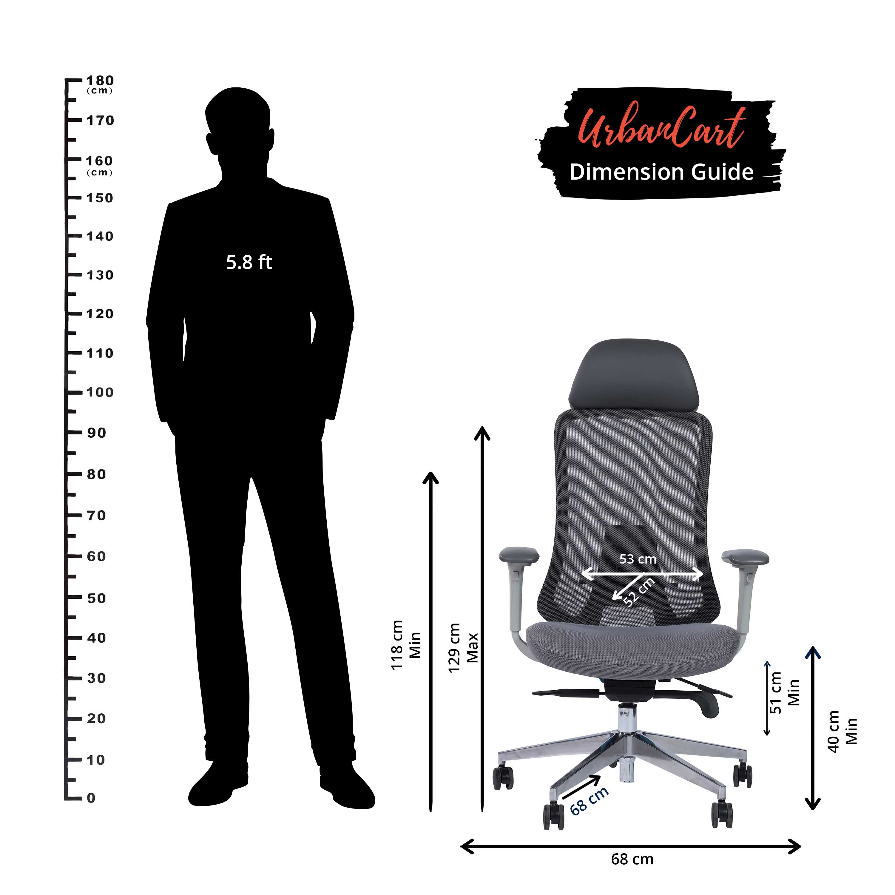 Hugo High Back Aluminium Base Executive Chair - White