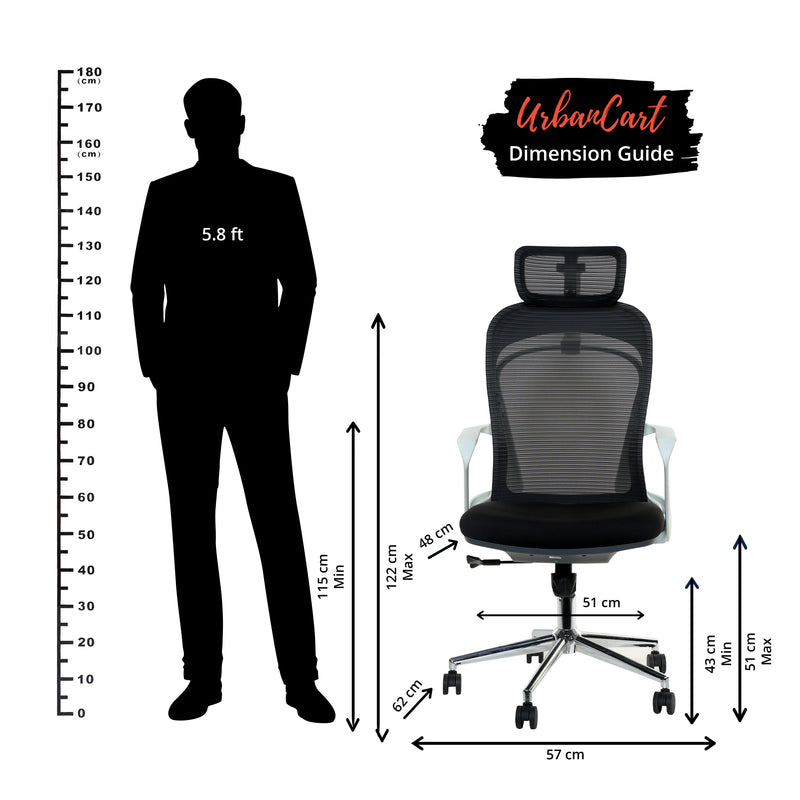 Emilio Executive High Back Office Chair with Aluminium Base - White