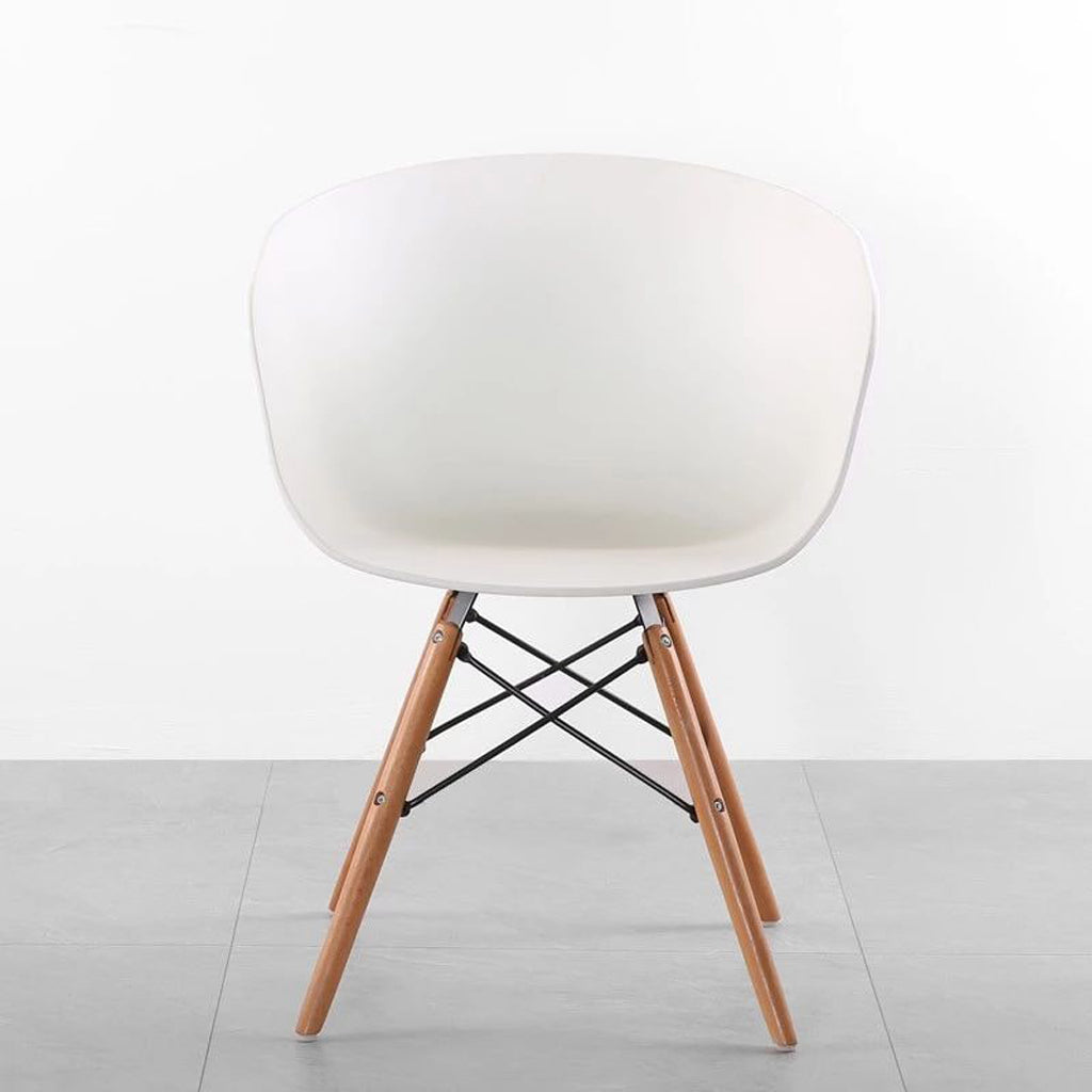 Modern Curved Back Café Chair - White Chair urbancart.in