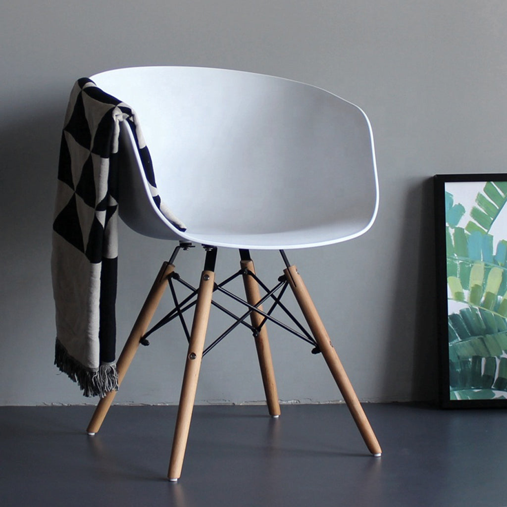 Modern Curved Back Café Chair - White Chair urbancart.in