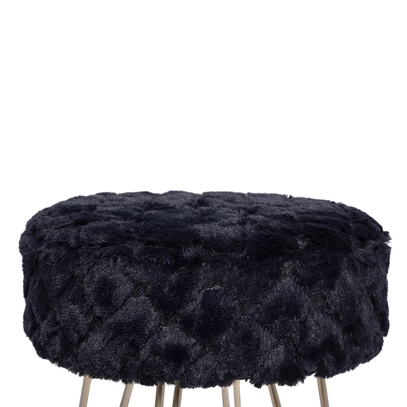Soft Upholstered Ottoman -Black STOOL + POUFFE urbancart.in