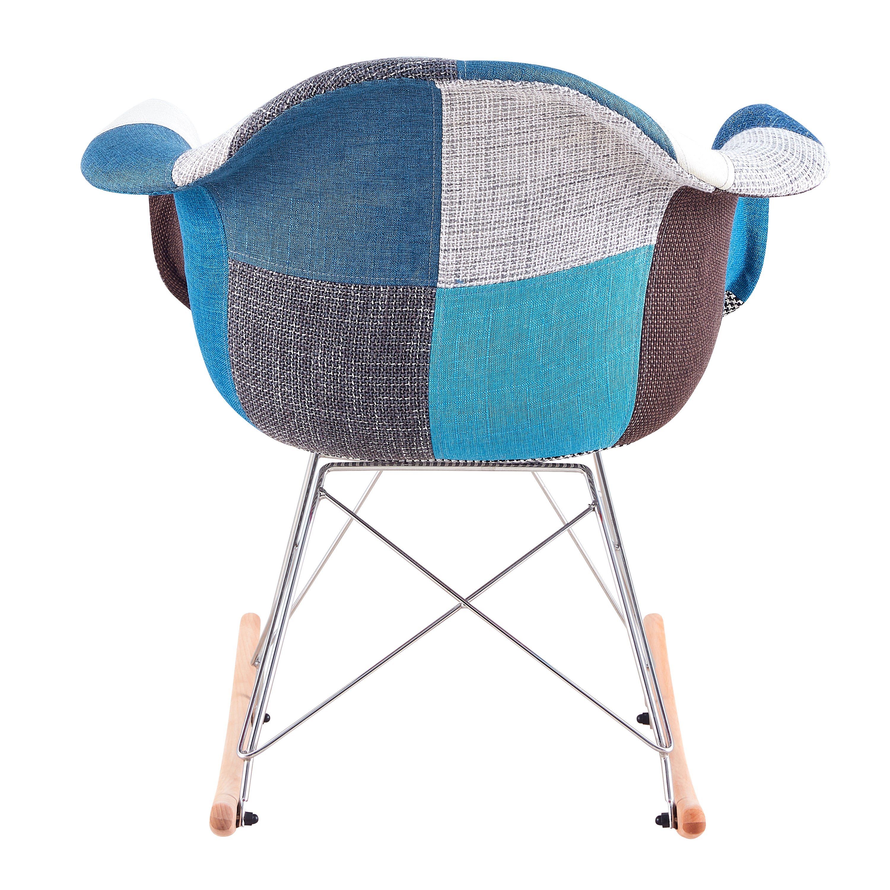 Rocking Armrest Patchwork Lounge Chair - Blue Chair urbancart.in