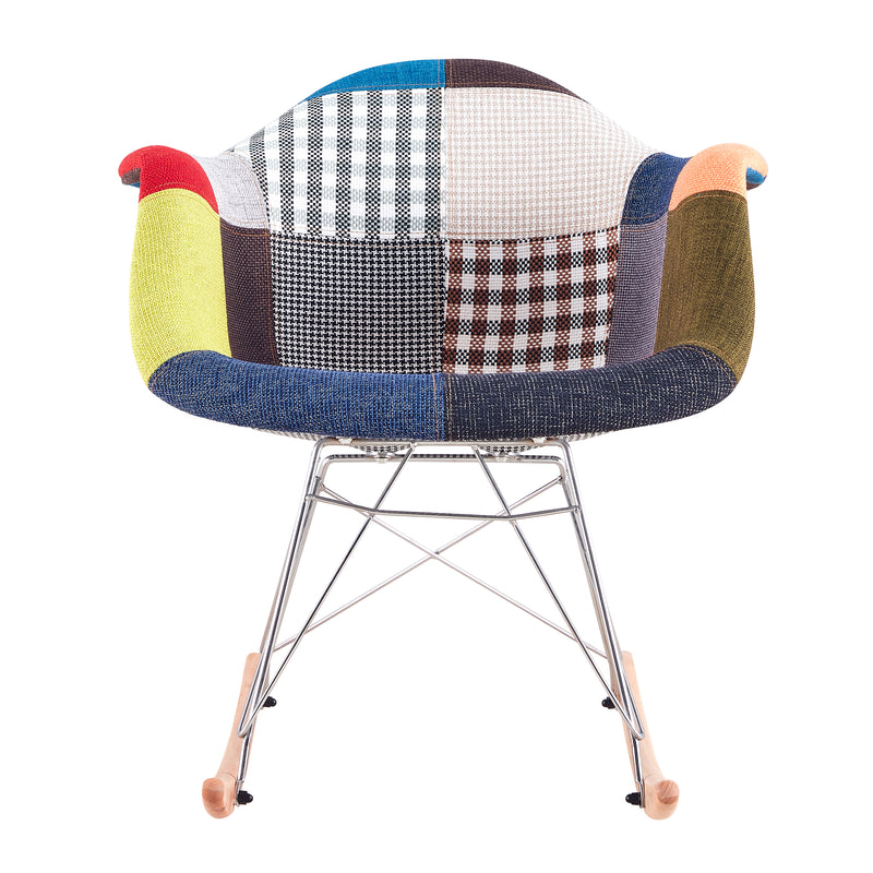 Rocking Armrest Patchwork Lounge Chair - Multicolor Chair urbancart.in