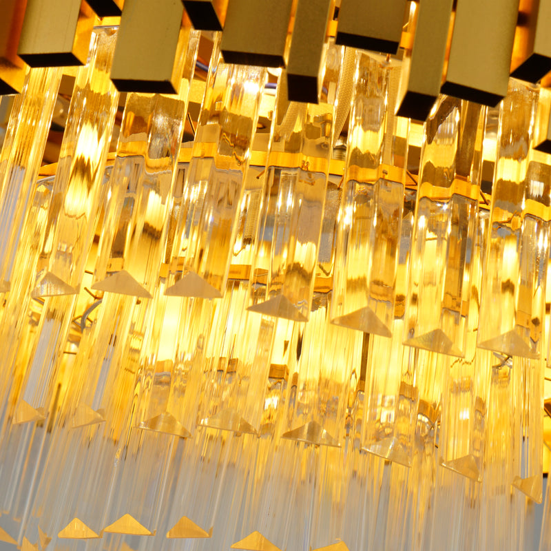 Modern Chandelier Fan with LED Light and Blades- Yellow, Gold Fan urbancart.in