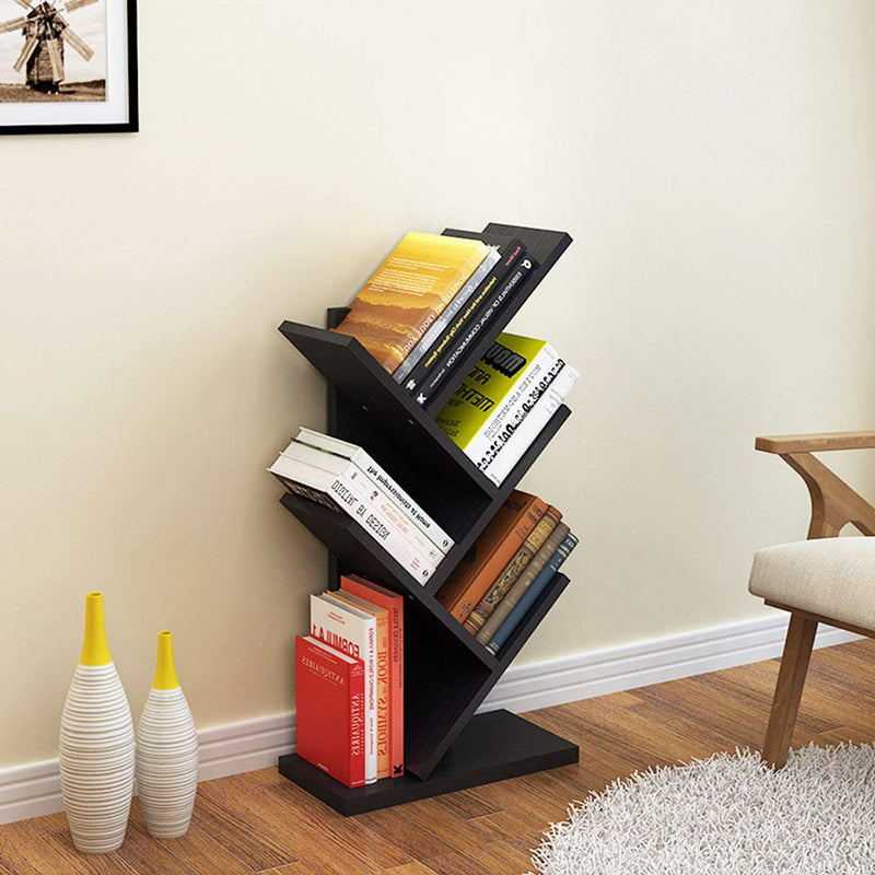 5 Tier Tree Bookshelf / Rack Organizer  - Black CABINET + BOOKSHELF urbancart.in